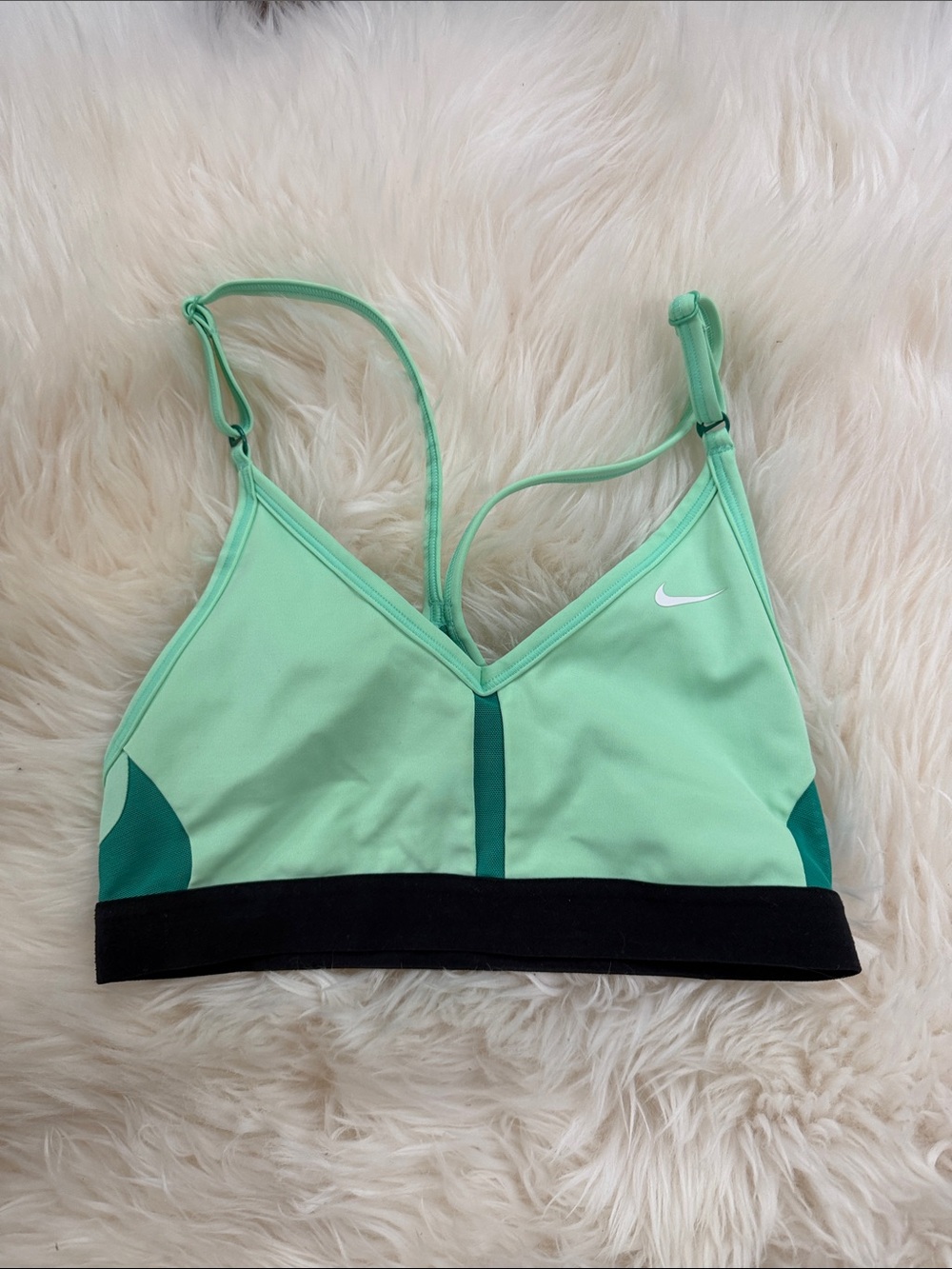 Nike Mint Green & Dark Teal Sports Bra with Black Band